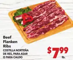 Vallarta Supermarkets Beef Flanken Ribs / COSTILLA NORTÉÑA DE RES, PARA ASAR O PARA CALDO offer