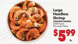 Vallarta Supermarkets Large Headless Shrimp / CAMARON GRANDE offer