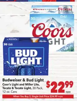 Vallarta Supermarkets Budweiser & Bud Light offer