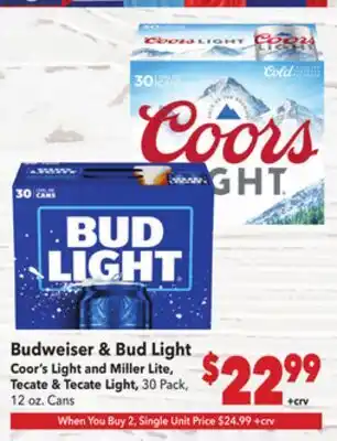 Vallarta Supermarkets Budweiser & Bud Light offer