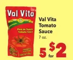 Vallarta Supermarkets Val Vita Tomato Sauce offer