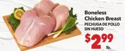 Vallarta Supermarkets Boneless Chicken Breast / PECHUGA DE POLLO SIN HUESO offer