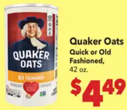 Vallarta Supermarkets Quaker Oats Quick or Old Fashioned offer