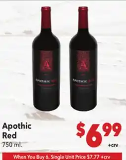 Vallarta Supermarkets Apothic Red offer