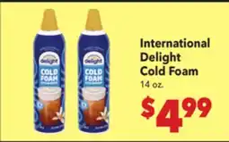 Vallarta Supermarkets International Delight Cold Foam offer