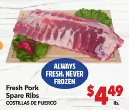 Vallarta Supermarkets Fresh Pork Spare Ribs / COSTILLAS DE PUERCO offer