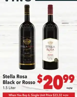 Vallarta Supermarkets Stella Rosa Black or Rosso offer