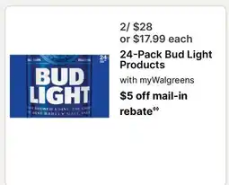 Walgreens 24-Pack Bud Light Products offer