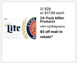 Walgreens 24-Pack Miller Products offer