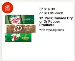Walgreens 12-Pack Canada Dry or Dr Pepper Products offer