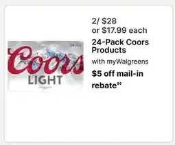 Walgreens 24-Pack Coors Products offer
