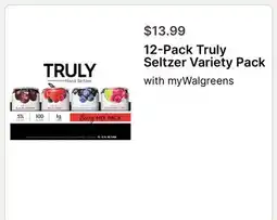 Walgreens 12-Pack Truly Seltzer Variety Pack offer