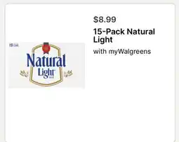 Walgreens 15-Pack Natural Light offer