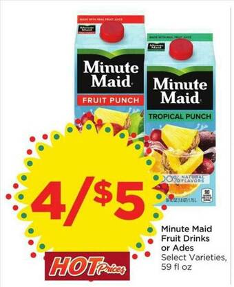 Food 4 Less Minute Maid Fruit Drinks Or Ades offer