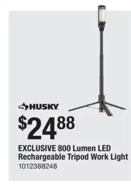 The Home Depot 800 Lumen LED Rechargeable Tripod Work Light offer