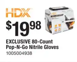 The Home Depot HDX 80-Count Pop-N-Go Nitrile Gloves offer