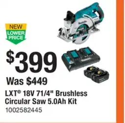 The Home Depot LXT 18V 71/4 Brushless Circular Saw 5.0Ah Kit offer