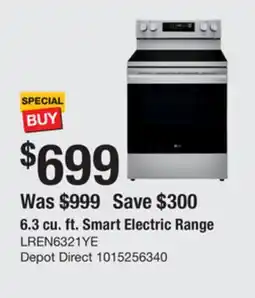 The Home Depot LG 6.3 cu. ft. Smart Electric Range offer