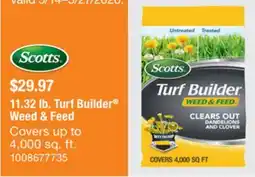 The Home Depot SCOTTS 11.32 lb. Turf Builder Weed & Feed offer