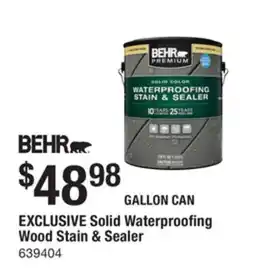 The Home Depot BEHR Solid Waterproofing Wood Stain & Sealer offer