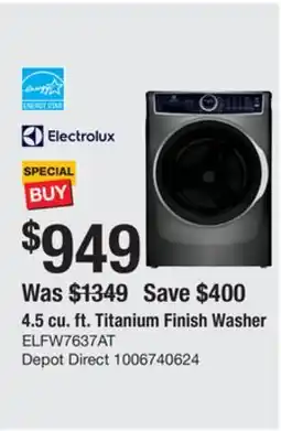 The Home Depot Electrolux 4.5 cu. ft. Titanium Finish Washer offer