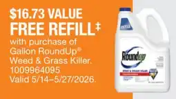 The Home Depot Gallon RoundUp Weed & Grass Killer offer