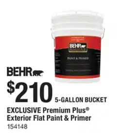 The Home Depot Behr Premium Plus Exterior Flat Paint & Primer offer