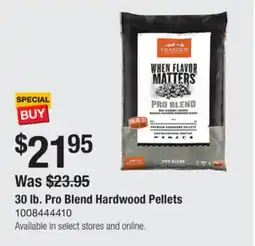The Home Depot Traeger 30 lb. Pro Blend Hardwood Pellets offer