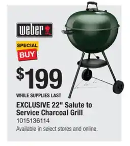 The Home Depot WEBER 22 Salute to Service Charcoal Grill offer