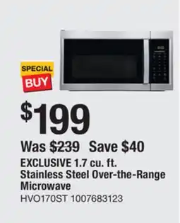 The Home Depot 1.7 cu. ft. Stainless Steel Over-the-Range Microwave Vissani offer