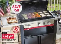 Ace Hardware Weber Slate 30 Rust-Resistant Griddle with Digital Thermometer offer