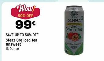 Grocery Outlet Steaz Org Iced Tea Unsweet offer