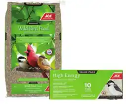Ace Hardware Ace 20 Lb. Wild Bird Food or 10/Pk. High Energy Suet offer