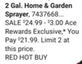 Ace Hardware 2 Gal. Home & Garden Sprayer offer