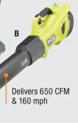The Home Depot RYOBI HP Brushless Blower 4.0Ah Kit offer
