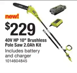 The Home Depot Ryobi 40V HP 10 Brushless Pole Saw 2.0Ah Kit offer