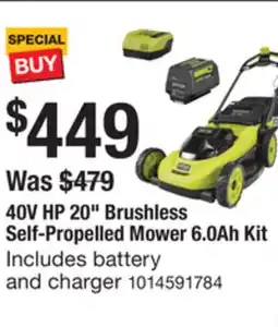 The Home Depot 40V HP 20 Brushless Self-Propelled Mower offer