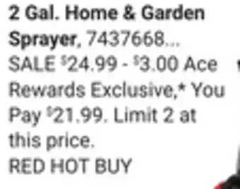 Ace Hardware Ace 2 Gal. Home & Garden Sprayer offer