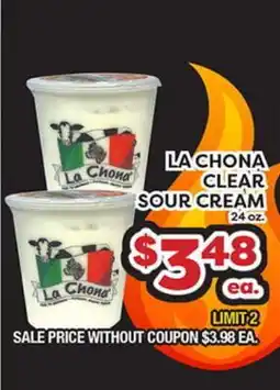 Torres Supermercado LA CHONA CLEAR SOUR CREAM offer
