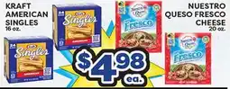Torres Supermercado KRAFT AMERICAN SINGLES, NUESTRO QUESO FRESCO CHEESE offer