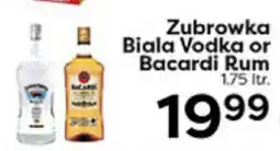 Rich's Fresh Market Zubrowka Biala Vodka or Bacardi Rum offer