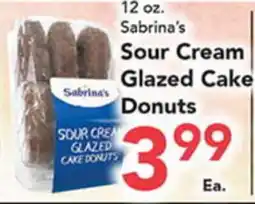 Eurofresh Market 12 oz. Sabrina's Sour Cream Glazed Cake Donuts offer