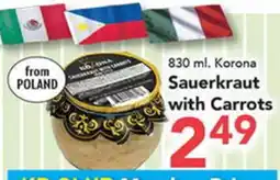 Eurofresh Market 830 ml Korona Sauerkraut with Carrots offer