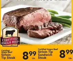 Eurofresh Market Certified Angus Beef Sirloin Tip Sandwich Steak offer