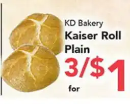 Eurofresh Market KD Bakery Kaiser Roll Plain offer