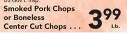 Eurofresh Market Smoked Pork Chops or Boneless Center Cut Chops offer