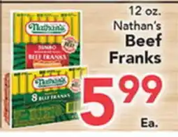 Eurofresh Market 12 oz. Nathan's Beef Franks offer