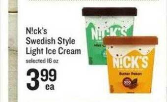 Lowes Foods N!cks Swedish Style Light Ice Cream offer