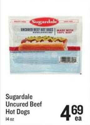 Lowes Foods Sugardale Uncured Beef Hot Dogs offer