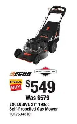 The Home Depot ECHO 21 190cc Self-Propelled Gas Mower offer